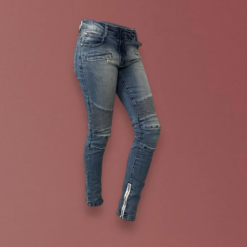 Balmain Low Rise Biker Skinny Jeans